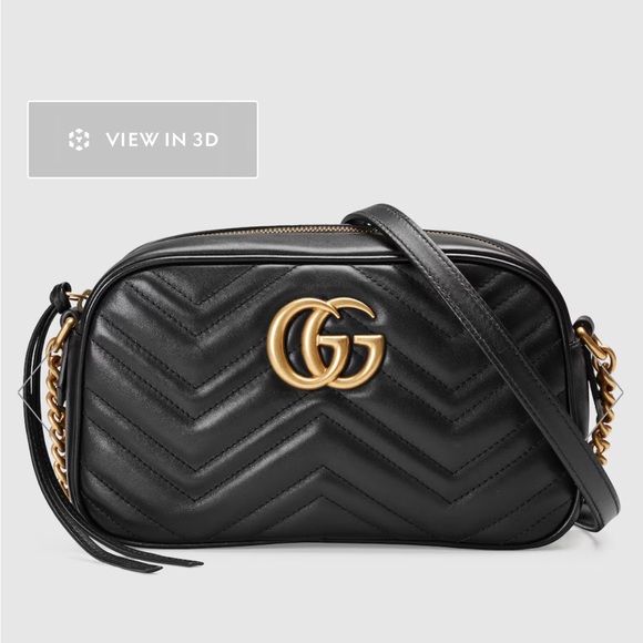 Black GG Gucci marmont mini camera bag - Picture 6 of 11